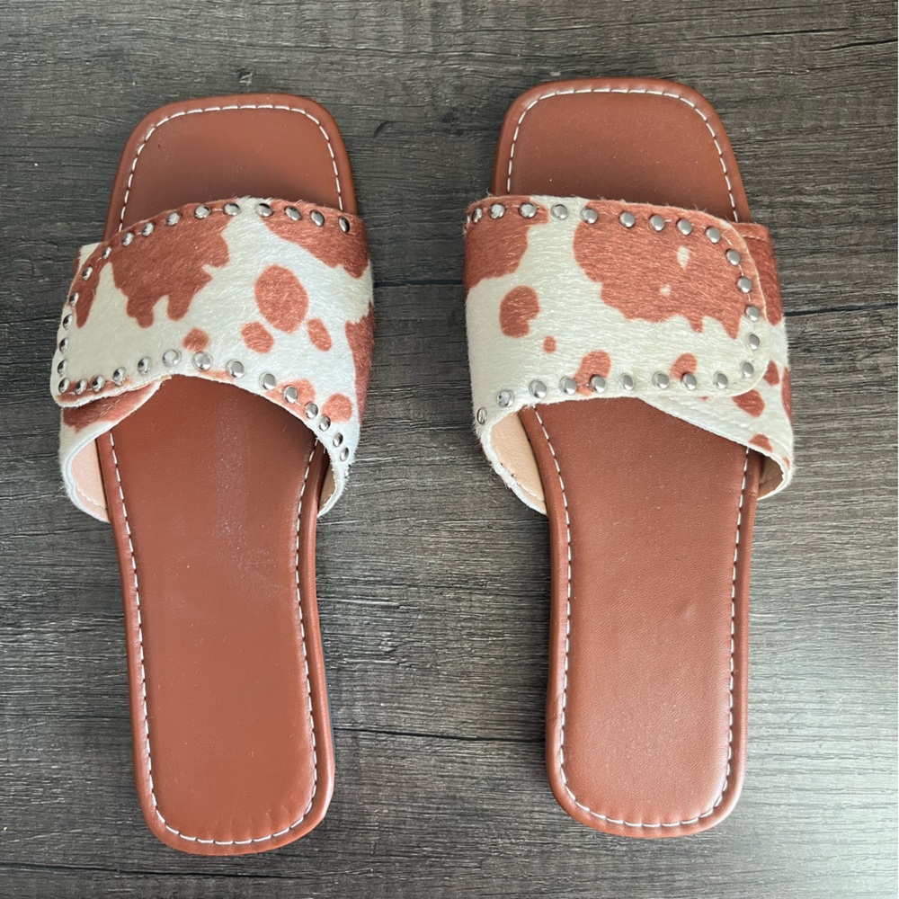 Cow Print Sandals